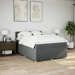 Giroletto a Molle con Materasso Grigio Scuro 160x200 cm Tessuto