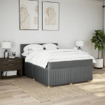 Giroletto a Molle con Materasso Grigio Scuro 160x200 cm Tessuto