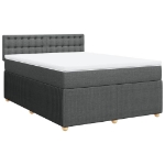 Giroletto a Molle con Materasso Grigio Scuro 160x200 cm Tessuto