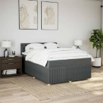 Giroletto a Molle con Materasso Grigio Scuro 160x200 cm Tessuto