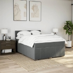 Giroletto a Molle con Materasso Grigio Scuro 160x200 cm Tessuto