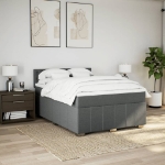 Giroletto a Molle con Materasso Grigio Scuro 160x200 cm Tessuto