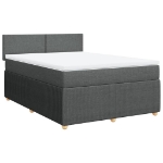 Giroletto a Molle con Materasso Grigio Scuro 160x200 cm Tessuto