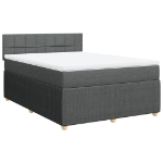 Giroletto a Molle con Materasso Grigio Scuro 160x200 cm Tessuto