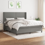 Giroletto a Molle con Materasso Grigio Scuro 160x200 cm Tessuto
