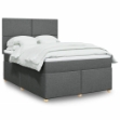 Giroletto a Molle con Materasso Grigio Scuro 160x200 cm Tessuto