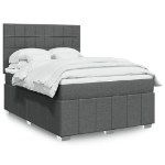 Giroletto a Molle con Materasso Grigio Scuro 160x200 cm Tessuto