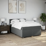 Giroletto a Molle con Materasso Grigio Scuro 160x200 cm Tessuto