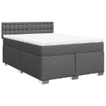 Giroletto a Molle con Materasso Grigio Scuro 160x200 cm Tessuto