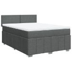 Giroletto a Molle con Materasso Grigio Scuro 160x200 cm Tessuto