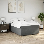 Giroletto a Molle con Materasso Grigio Scuro 160x200 cm Tessuto