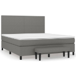 Giroletto a Molle con Materasso Grigio Scuro 160x200 cm Tessuto