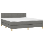 Giroletto a Molle con Materasso Grigio Scuro 160x200 cm Tessuto