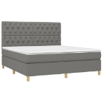Giroletto a Molle con Materasso Grigio Scuro 160x200 cm Tessuto