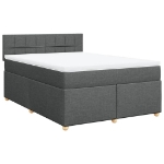 Giroletto a Molle con Materasso Grigio Scuro 160x200 cm Tessuto