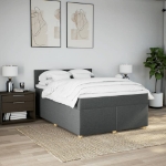 Giroletto a Molle con Materasso Grigio Scuro 160x200 cm Tessuto