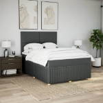 Giroletto a Molle con Materasso Grigio Scuro 160x200 cm Tessuto