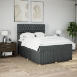 Giroletto a Molle con Materasso Grigio Scuro 160x200 cm Tessuto
