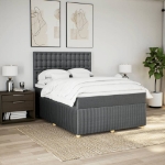 Giroletto a Molle con Materasso Grigio Scuro 160x200 cm Tessuto