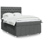 Giroletto a Molle con Materasso Grigio Scuro 160x200 cm Tessuto