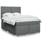 Giroletto a Molle con Materasso Grigio Scuro 160x200 cm Tessuto