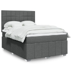 Giroletto a Molle con Materasso Grigio Scuro 160x200 cm Tessuto