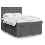 Giroletto a Molle con Materasso Grigio Scuro 160x200 cm Tessuto
