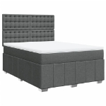 Giroletto a Molle con Materasso Grigio Scuro 160x200 cm Tessuto