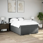 Giroletto a Molle con Materasso Grigio Scuro 160x200 cm Tessuto