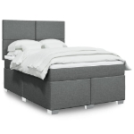 Giroletto a Molle con Materasso Grigio Scuro 160x200 cm Tessuto