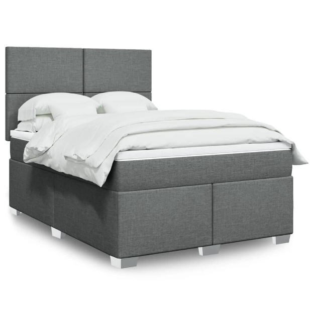 Giroletto a Molle con Materasso Grigio Scuro 160x200 cm Tessuto