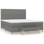 Giroletto a Molle con Materasso Grigio Scuro 160x200 cm Tessuto
