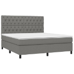 Giroletto a Molle con Materasso Grigio Scuro 160x200 cm Tessuto
