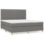 Giroletto a Molle con Materasso Grigio Scuro 160x200 cm Tessuto