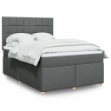 Giroletto a Molle con Materasso Grigio Scuro 160x200 cm Tessuto