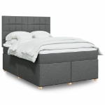 Giroletto a Molle con Materasso Grigio Scuro 160x200 cm Tessuto