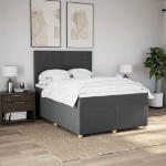 Giroletto a Molle con Materasso Grigio Scuro 160x200 cm Tessuto
