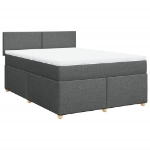 Giroletto a Molle con Materasso Grigio Scuro 160x200 cm Tessuto