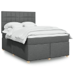 Giroletto a Molle con Materasso Grigio Scuro 160x200 cm Tessuto