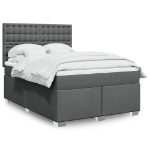 Giroletto a Molle con Materasso Grigio Scuro 160x200 cm Tessuto