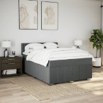 Giroletto a Molle con Materasso Grigio Scuro 160x200 cm Tessuto