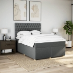 Giroletto a Molle con Materasso Grigio Scuro 160x200 cm Tessuto