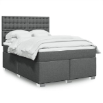 Giroletto a Molle con Materasso Grigio Scuro 160x200 cm Tessuto