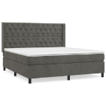 Giroletto a Molle con Materasso Grigio Scuro 160x200 cm Velluto