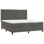 Giroletto a Molle con Materasso Grigio Scuro 160x200 cm Velluto