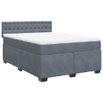 Giroletto a Molle con Materasso Grigio Scuro 160x200 cm Velluto