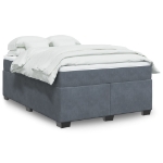 Giroletto a Molle con Materasso Grigio Scuro 160x200 cm Velluto