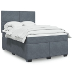 Giroletto a Molle con Materasso Grigio Scuro 160x200 cm Velluto