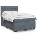 Giroletto a Molle con Materasso Grigio Scuro 160x200 cm Velluto