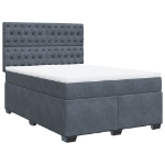 Giroletto a Molle con Materasso Grigio Scuro 160x200 cm Velluto